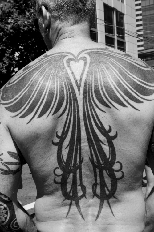 heart and wings tattoo for men