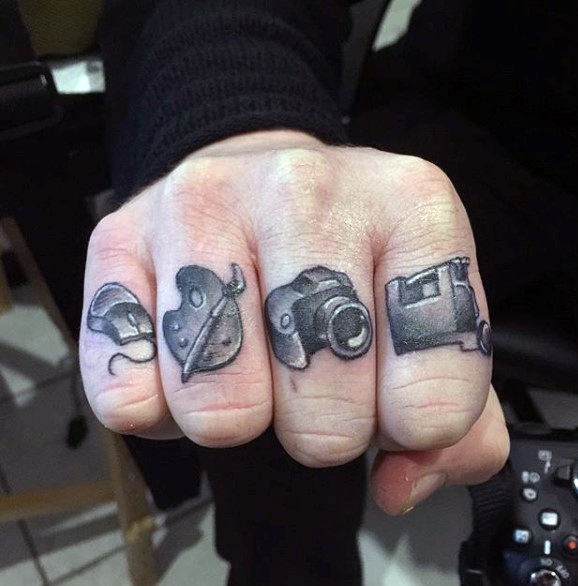 hobby finger tattoos for men