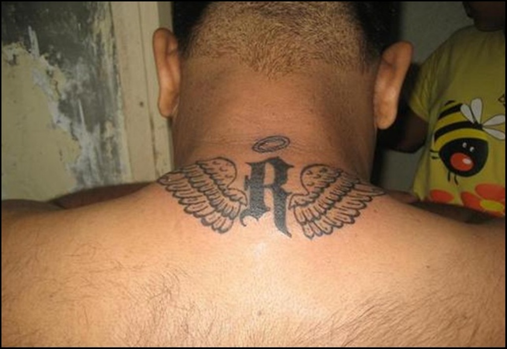 memorial wings tattoo for men