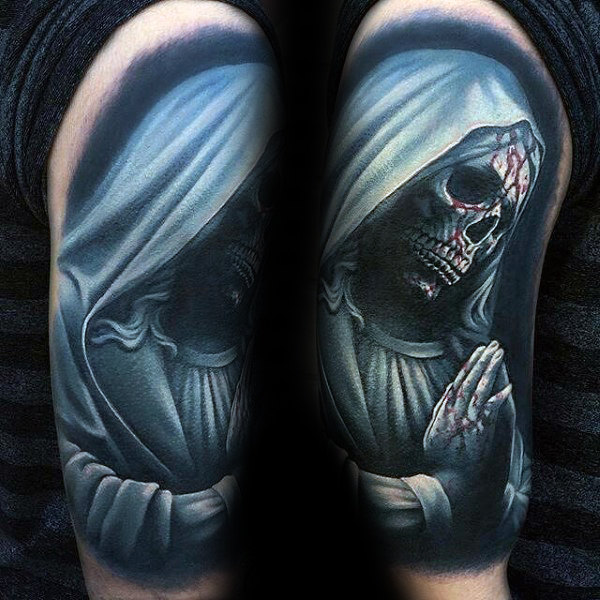 mourning grim reaper tattoo for men