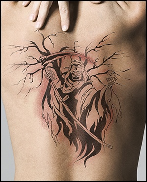 neat grim reaper tattoo for men