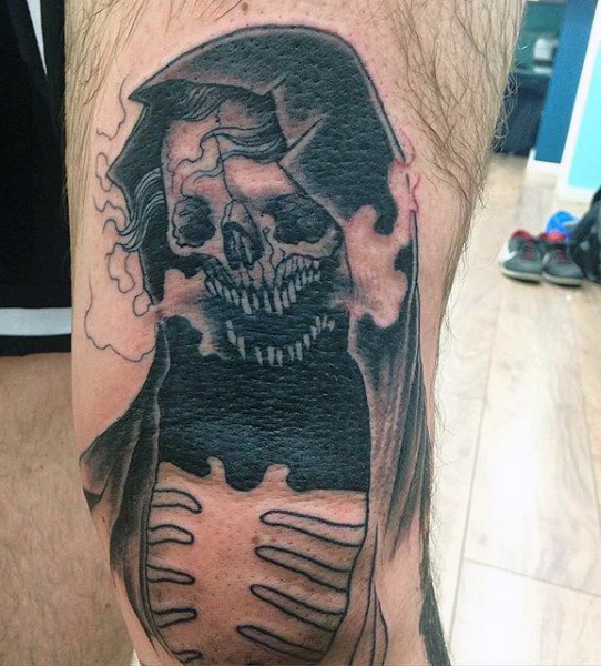open ribs grim reaper tattoo for men