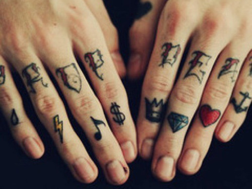 personality finger tattoos for men