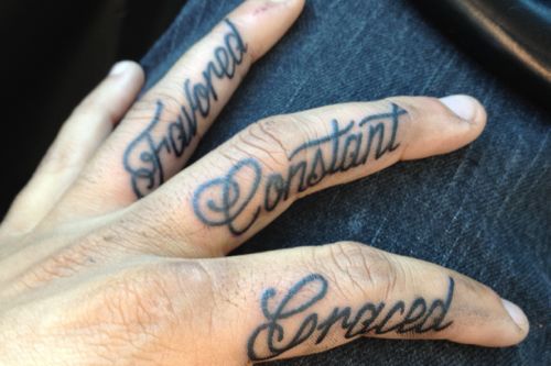 reminder finger tattoos for men