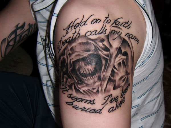 saying grim reaper tattoo for men