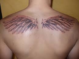 small wing tattoo for men's shoulders