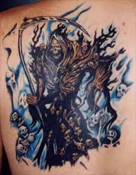 spirits and grim reaper tattoo for men