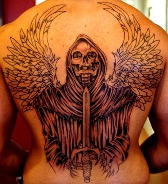 sword and grim reaper tattoo for men
