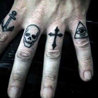 symbol finger tattoos for men