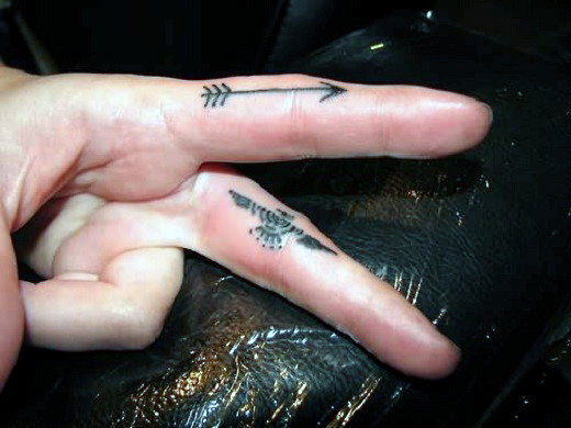 totem finger tattoos for men