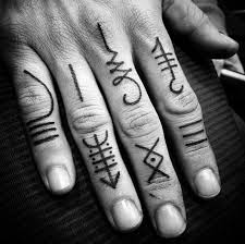 tribal finger tattoos for men