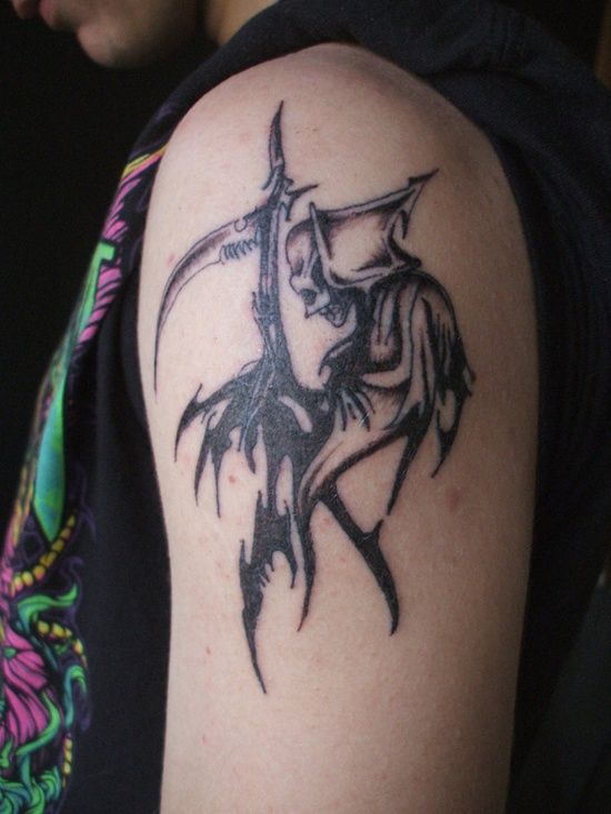 unique grim reaper tattoo for men