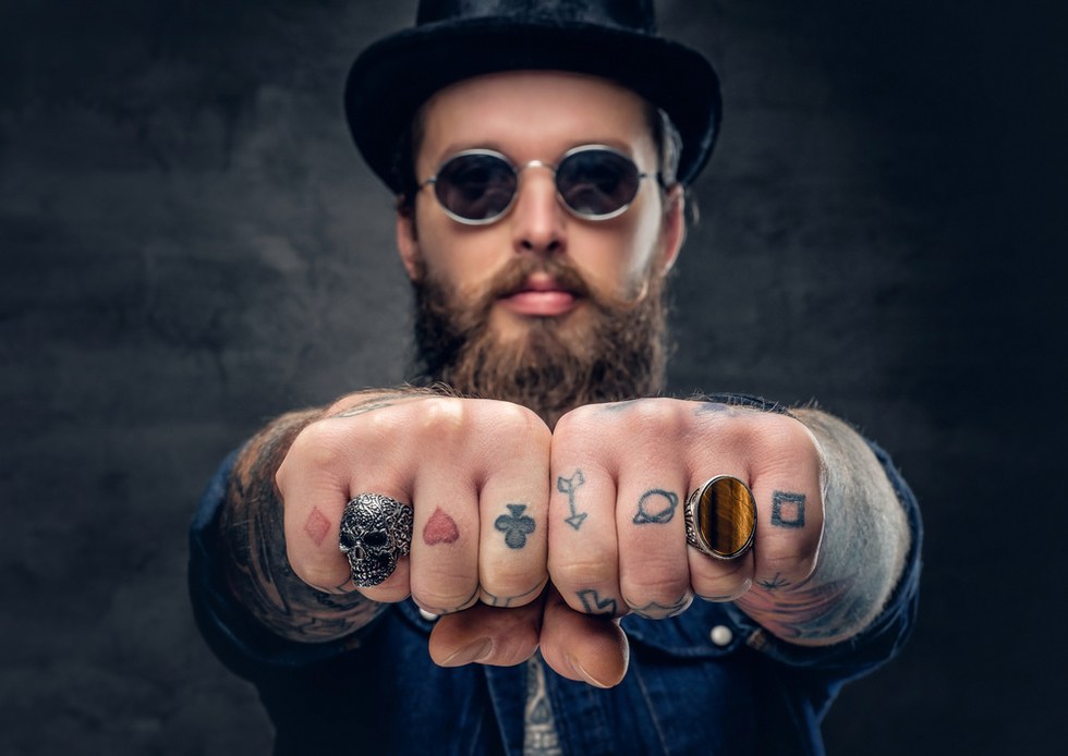 various symbols finger tattoos for men