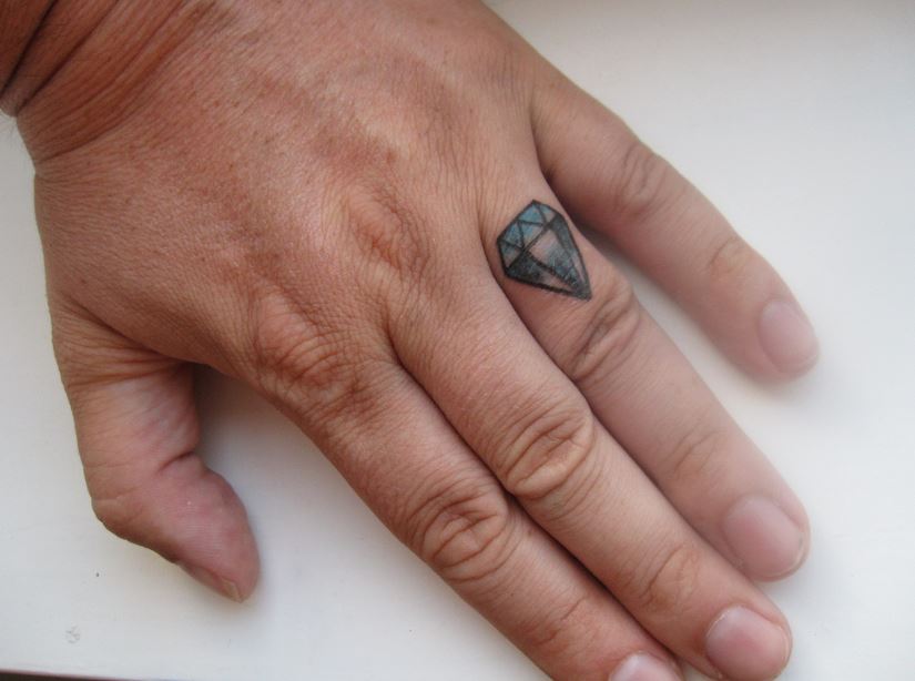 wedding ring finger tattoo for men