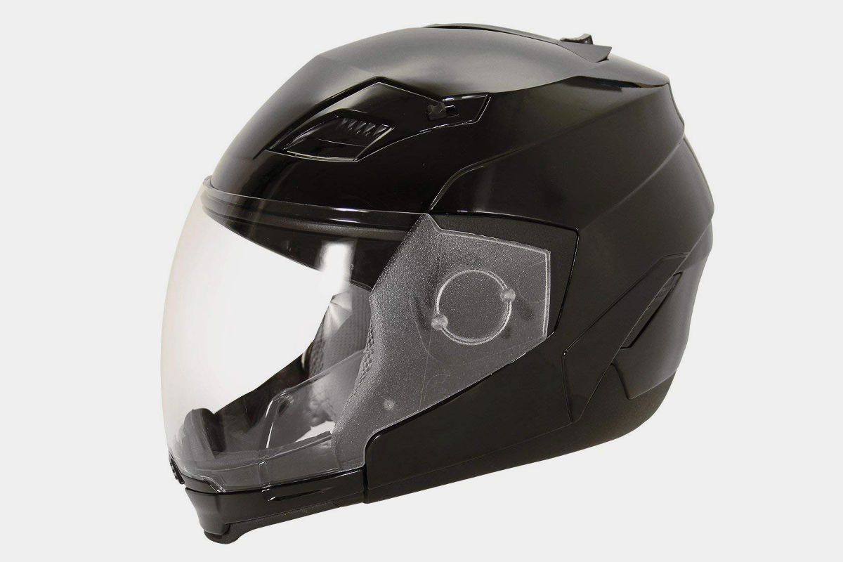Hawk Evolution 2-IN-1 Black Modular Helmet with Hawk COM-2 Bluetooth