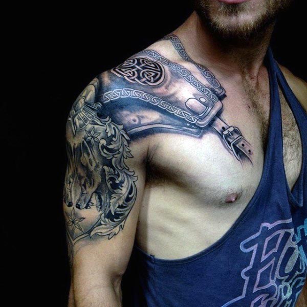 best armor design tattoo for men