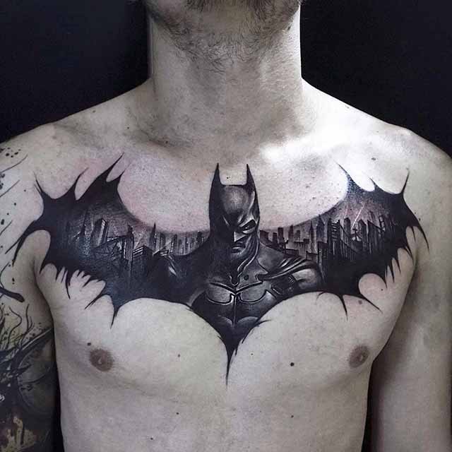best batman design tattoo for men