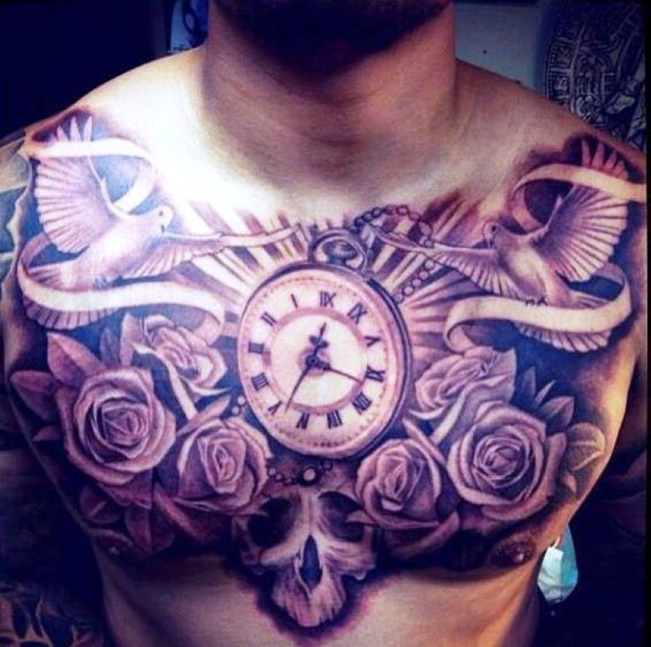 best clock design tattoo for men