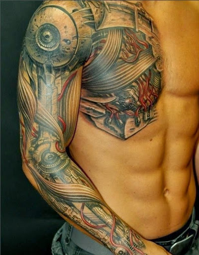 best cyborg design tattoo for men