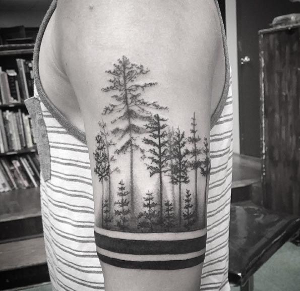 best forest design tattoo for men