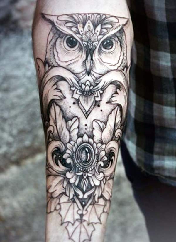 best owl design tattoo for men