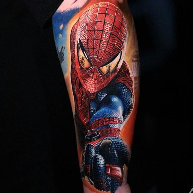 best spiderman design tattoo for men