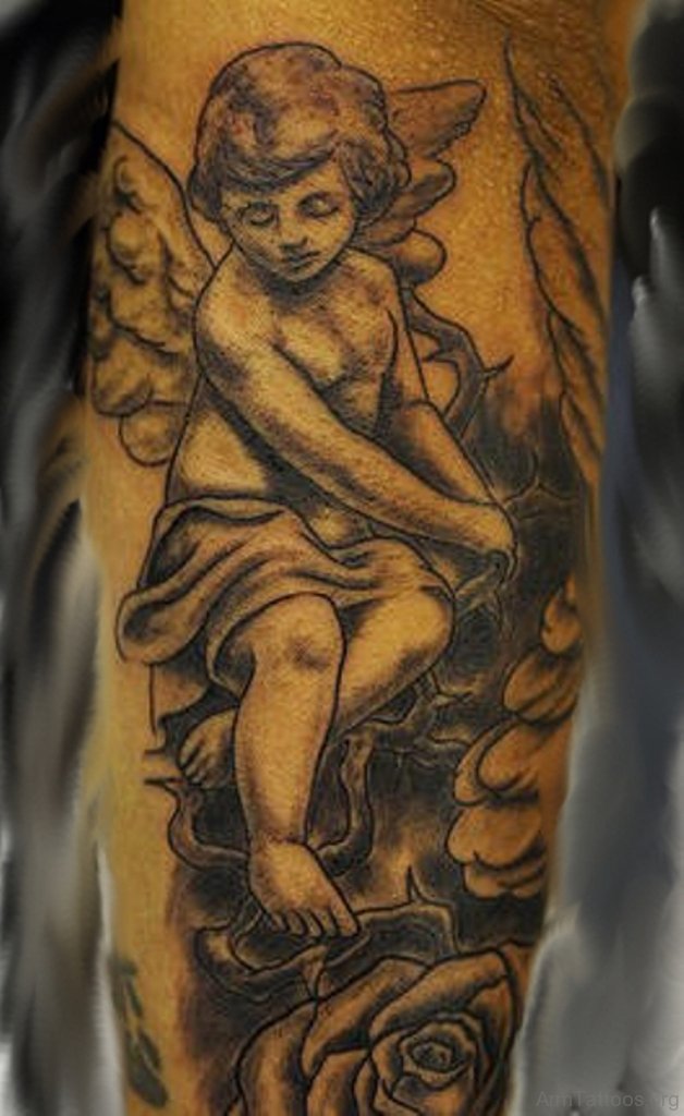 cherbub guardian angel tattoo for men