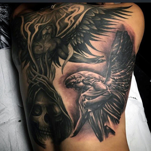 death and guardian angels tattoo for men