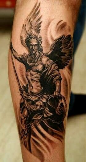 fierce guardian angel tattoo for men