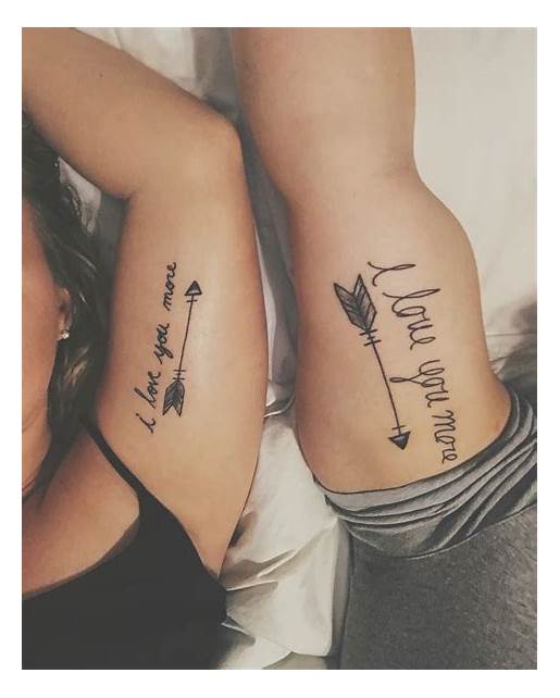 i love you more matching couple tattoo