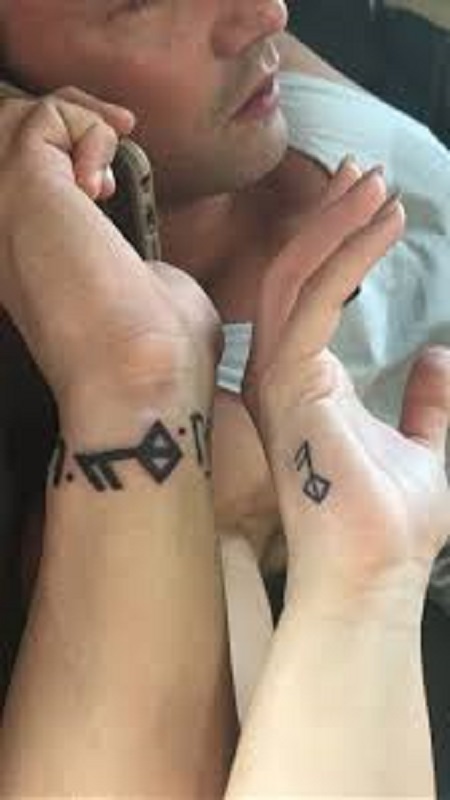 keys matching couple tattoo