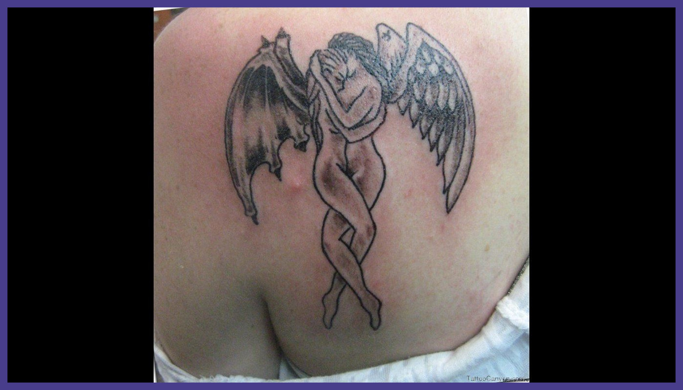 lesbian guardian angel tatoo for men