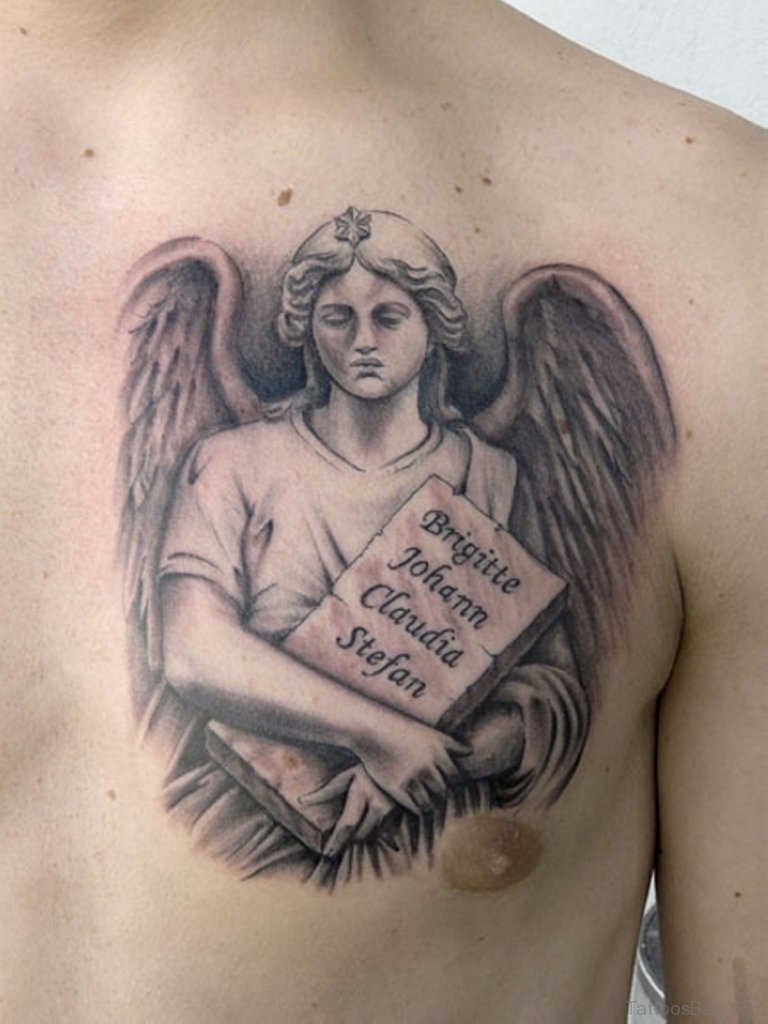 memorial guardian angel tatoo for men