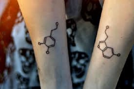 molecule matching couple tattoo