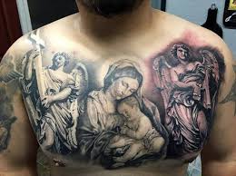 mural guardian angel tattoo for men