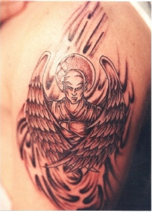 on watch guardian angel tatoo for men