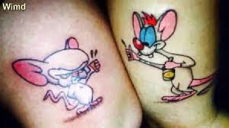 pinky and the brain matching couple tattoo