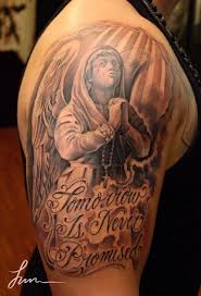 pious guardian angel tattoo for men