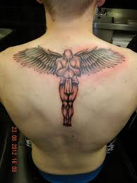 prayerful guardian angel tattoo for men