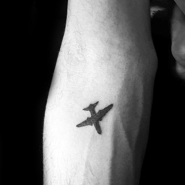 small airplane tattoo for men