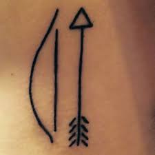 small bow and arrow tattoo for men