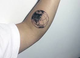 small globe tattoo for men