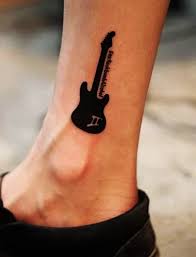 small guitar tattoo for men