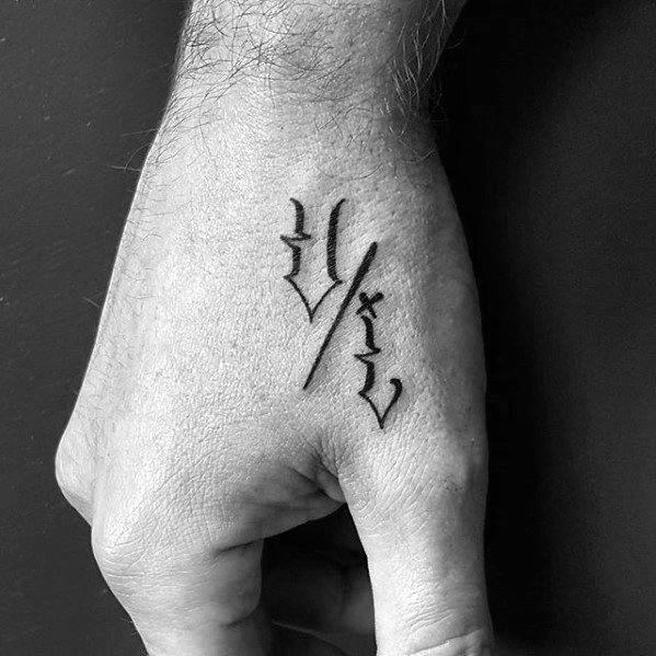 small letters tattoo for men