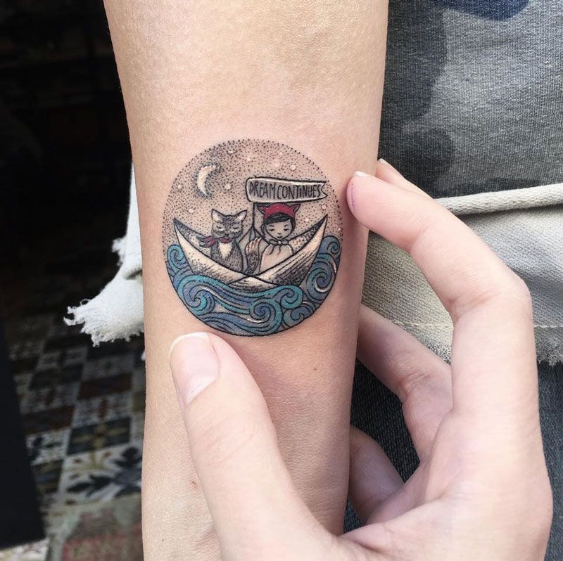 small sailing tattoo for men