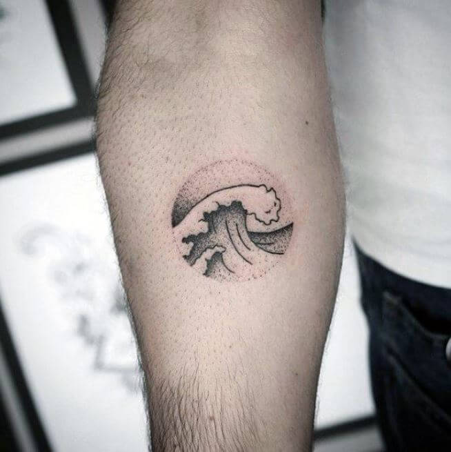 small wave tattoo for men