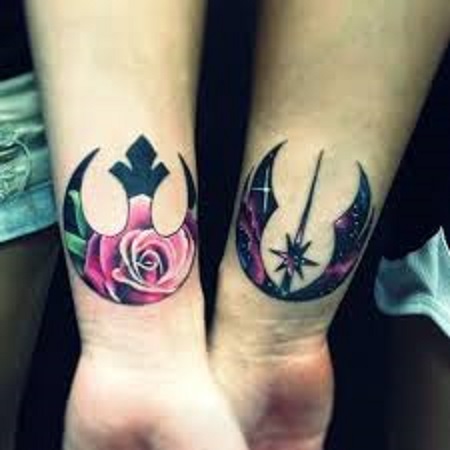 star wars matching couple tattoo