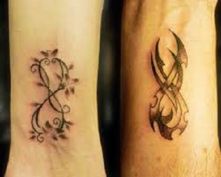 styles of infinity matching couple tattoo