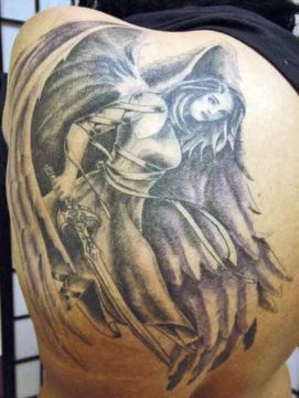male guardian angel tattoo
