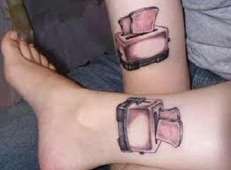 toaster matching couple tattoo